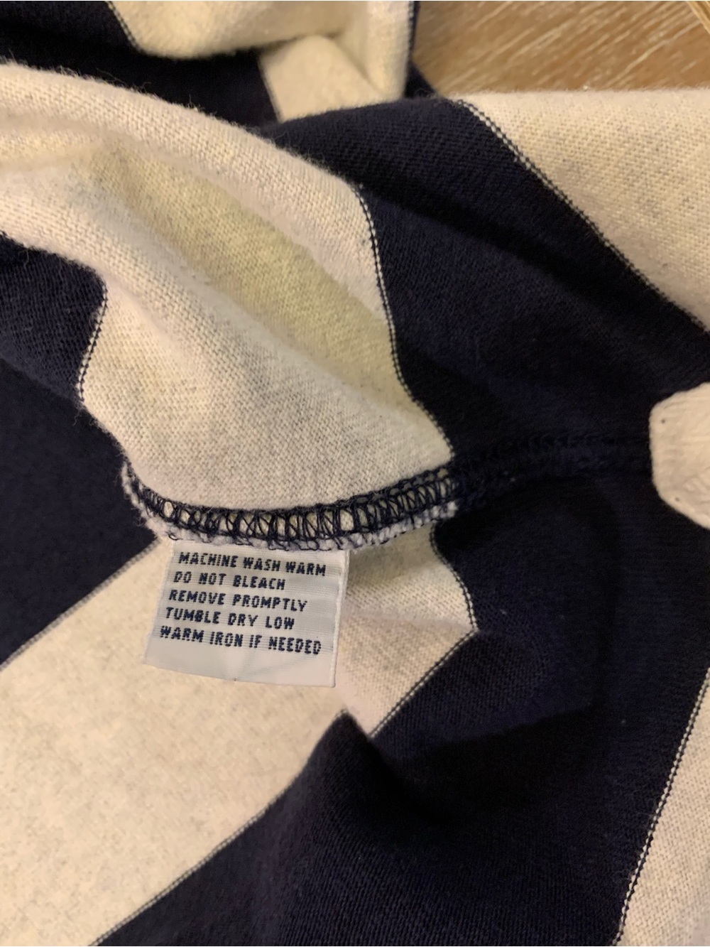 Ralph Lauren Navy & White Striped Rugby Shirt with Embroidered P Patch - Picture 5 of 11